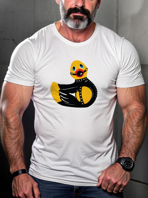 Rubber Duck Leather Art Casual Print T-shirt