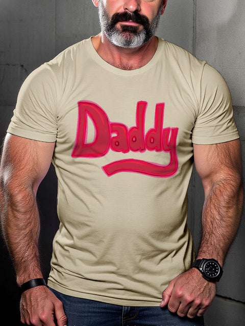 Gay Pride Daddy Art Casual Print T-shirt