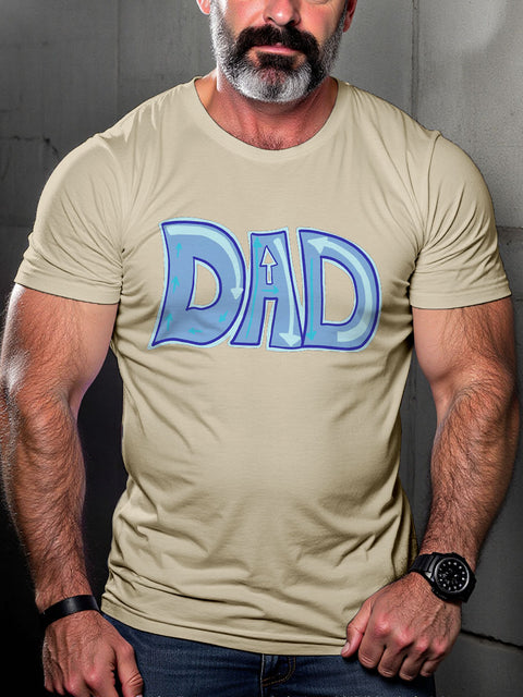 Gay Pride Dad Art Casual Print T-shirt