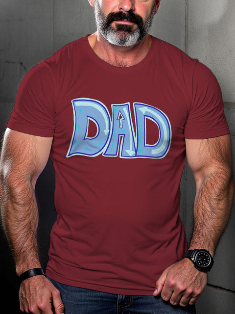 Gay Pride Dad Art Casual Print T-shirt