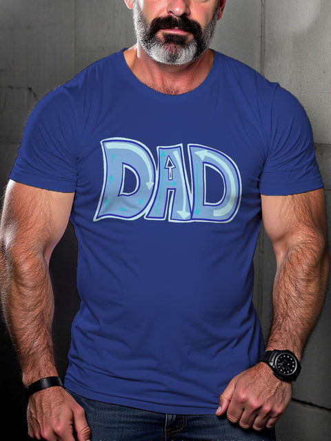 Gay Pride Dad Art Casual Print T-shirt