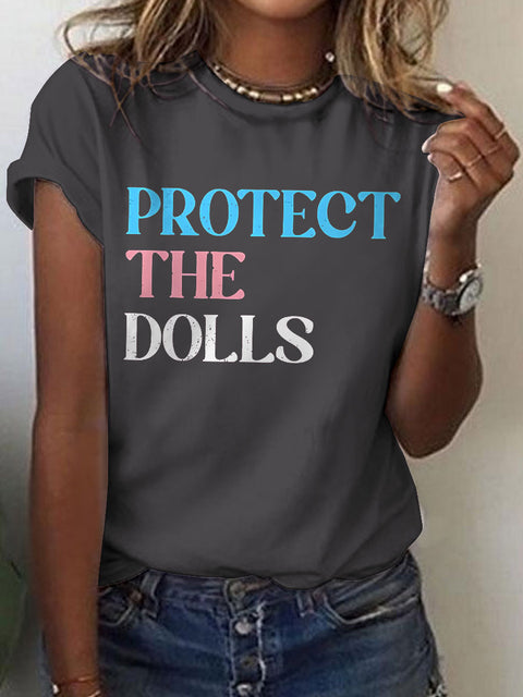 Protect The Dolls Pride Month Art Casual Print T-shirt