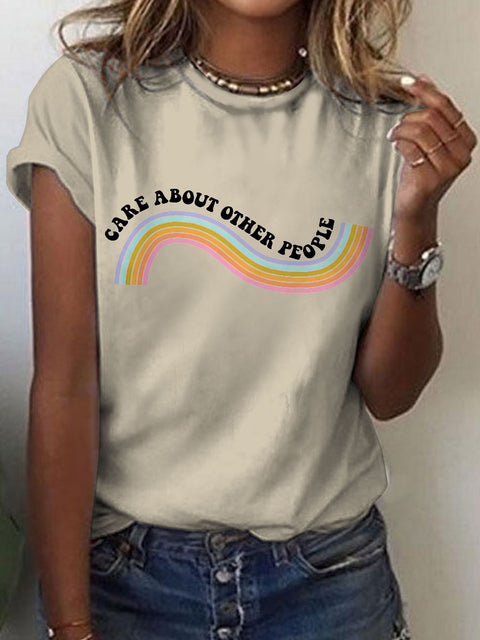 Equality Social Justice Liberal Rainbow Art Casual Print T-shirt