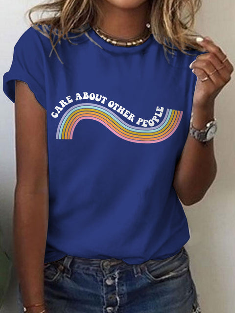 Equality Social Justice Liberal Rainbow Art Casual Print T-shirt