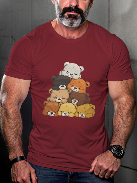 Gay Bear Pride Pride Flag Muscle Cubs Pride Month Art Casual Print T-shirt