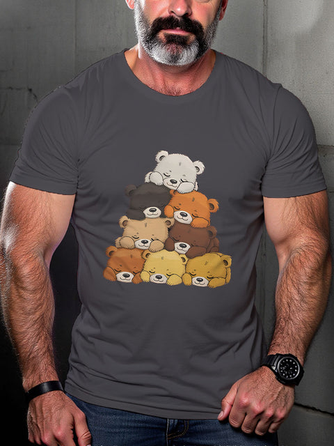 Gay Bear Pride Pride Flag Muscle Cubs Pride Month Art Casual Print T-shirt