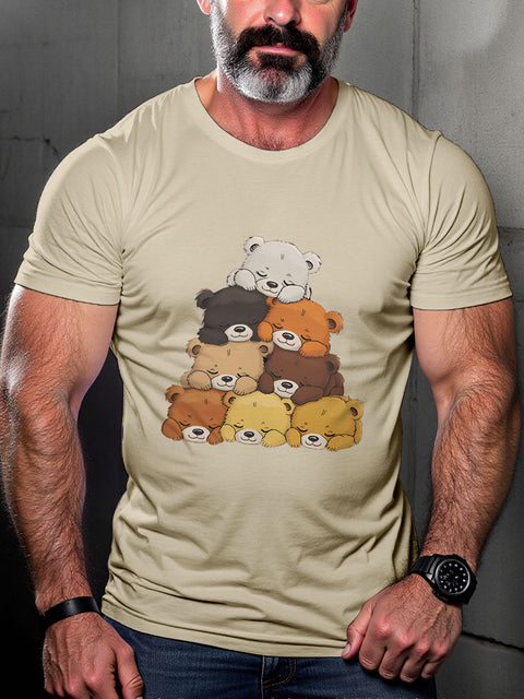 Gay Bear Pride Pride Flag Muscle Cubs Pride Month Art Casual Print T-shirt