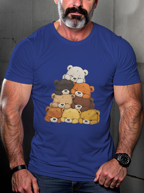 Gay Bear Pride Pride Flag Muscle Cubs Pride Month Art Casual Print T-shirt