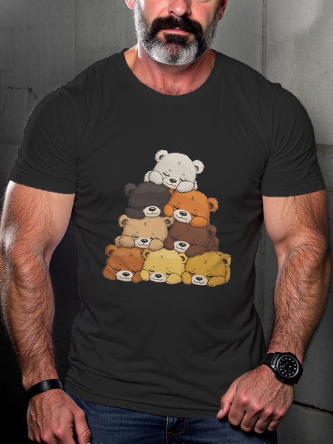 Gay Bear Pride Pride Flag Muscle Cubs Pride Month Art Casual Print T-shirt
