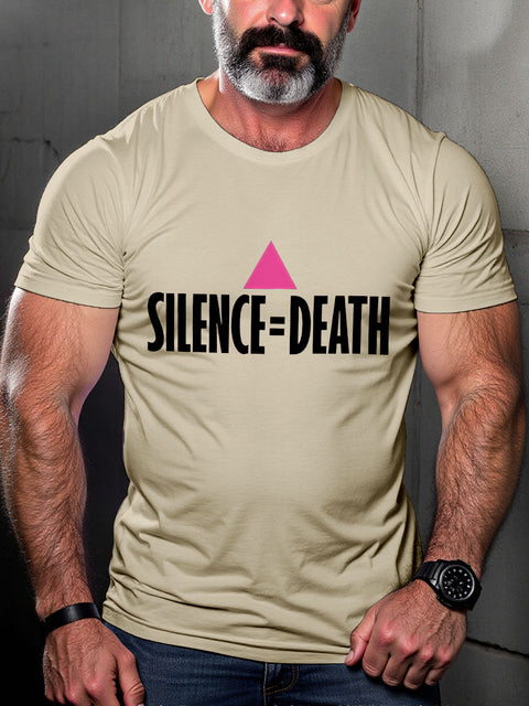 Silence=Death LGBT Pride Gay Pride Month Art Casual Print T-shirt