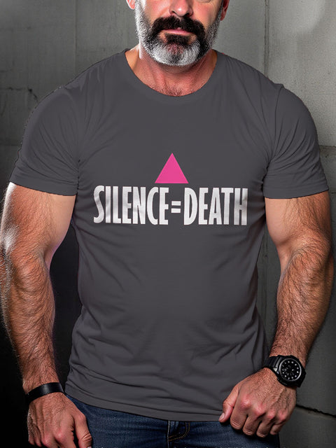 Silence=Death LGBT Pride Gay Pride Month Art Casual Print T-shirt