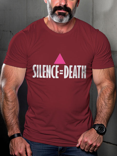 Silence=Death LGBT Pride Gay Pride Month Art Casual Print T-shirt