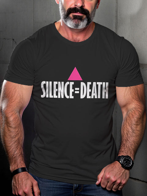 Silence=Death LGBT Pride Gay Pride Month Art Casual Print T-shirt
