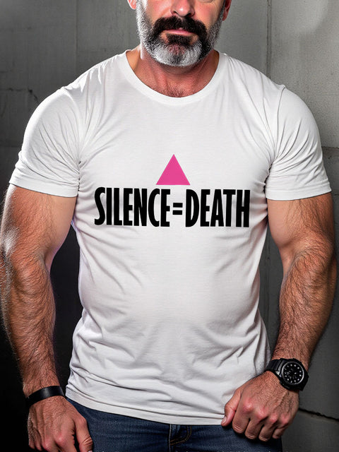 Silence=Death LGBT Pride Gay Pride Month Art Casual Print T-shirt