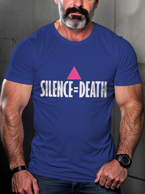 Silence=Death LGBT Pride Gay Pride Month Art Casual Print T-shirt