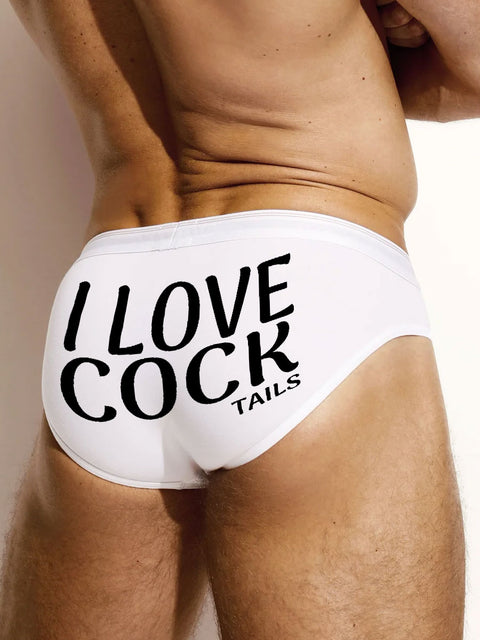 Men's LGBT Gay Pride I Love Cock-tails Print Casual Underwear