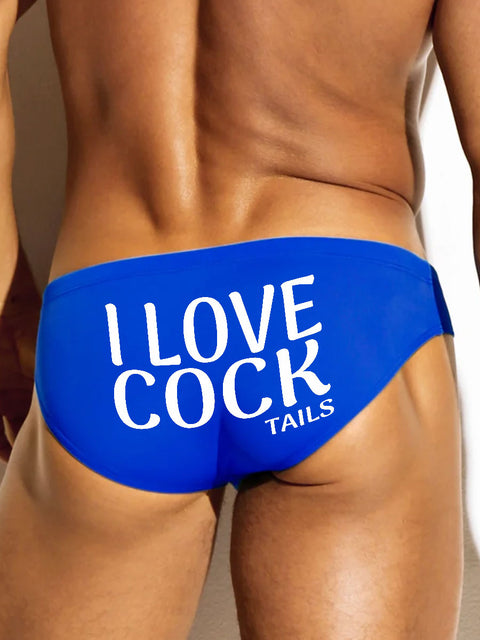 Men's LGBT Gay Pride I Love Cock-tails Print Casual Underwear