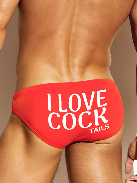 Men's LGBT Gay Pride I Love Cock-tails Print Casual Underwear