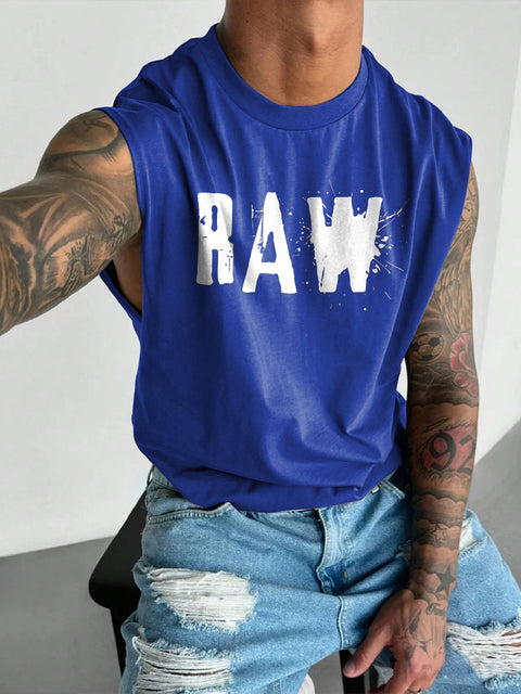 Men's LGBT Gay Pride Funny Gay Raw Daddy Twink and Jock Gay Print Casual Wide Shoulder Vest