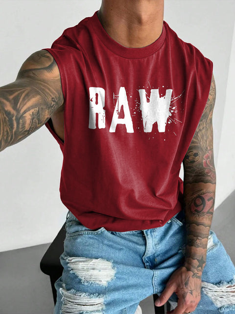 Men's LGBT Gay Pride Funny Gay Raw Daddy Twink and Jock Gay Print Casual Wide Shoulder Vest