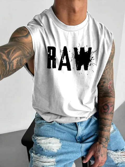 Men's LGBT Gay Pride Funny Gay Raw Daddy Twink and Jock Gay Print Casual Wide Shoulder Vest