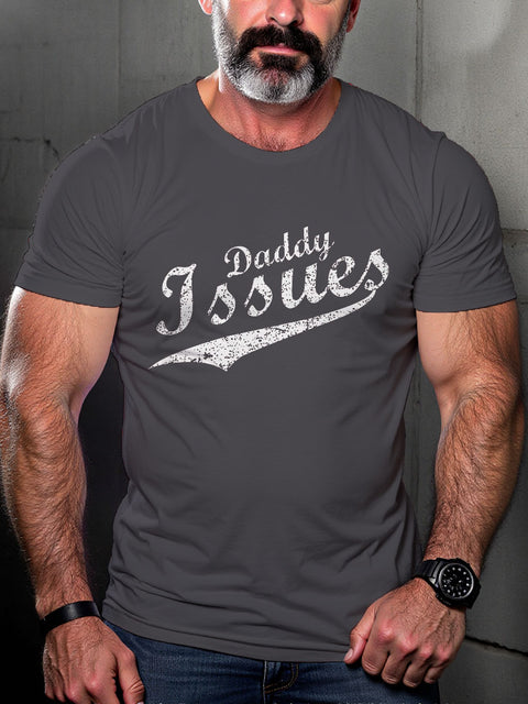 LGBT Gay Pride Daddy Issues Print Casual T-shirt