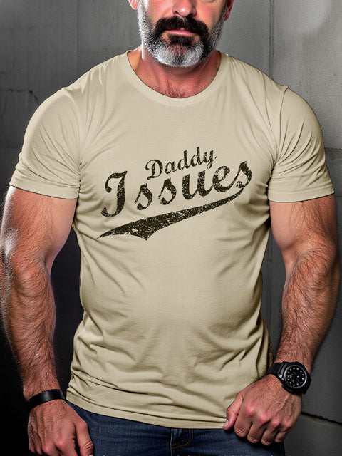 LGBT Gay Pride Daddy Issues Print Casual T-shirt