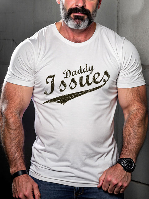 LGBT Gay Pride Daddy Issues Print Casual T-shirt