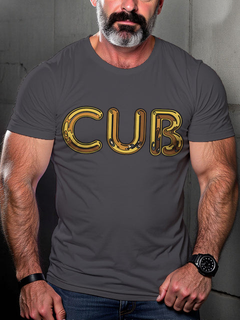 LGBT Gay Pride Cub Metallic Gay Bear Print Casual T-shirt