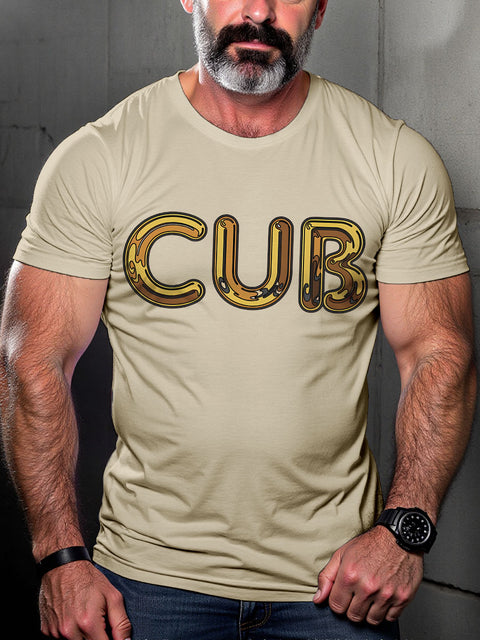 LGBT Gay Pride Cub Metallic Gay Bear Print Casual T-shirt