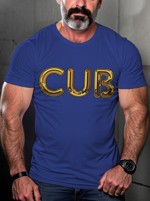 LGBT Gay Pride Cub Metallic Gay Bear Print Casual T-shirt