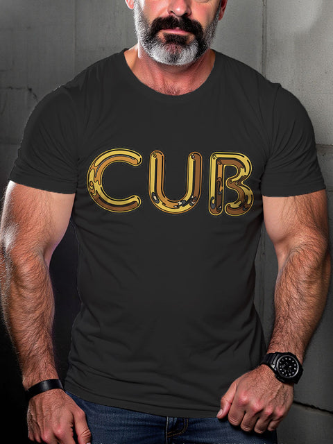 LGBT Gay Pride Cub Metallic Gay Bear Print Casual T-shirt