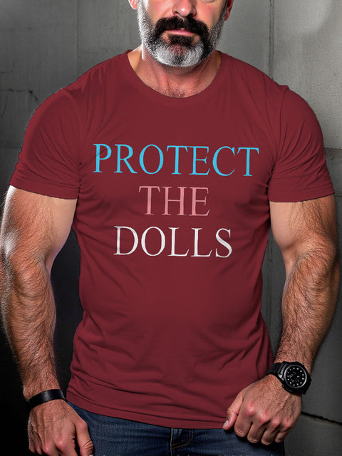 Trans Protect The Dolls Print Casual T-shirt