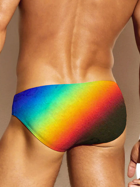 Men's Rainbow Gradient Funny Art Print Casual Underwear