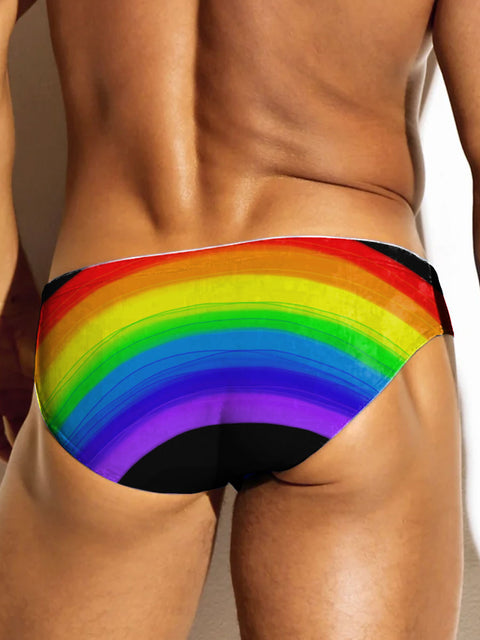 Men's Rainbow Gradient Funny Art Print Casual Underwear