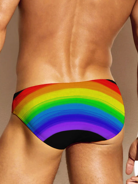 Men's Rainbow Gradient Funny Art Print Casual Underwear