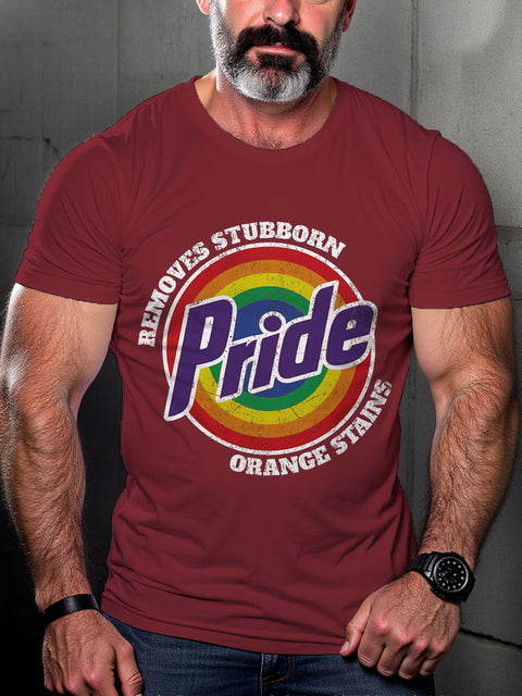 LGBT Gay Pride Gay Pride Removes Stubborn Orange Stains Print Casual T-shirt