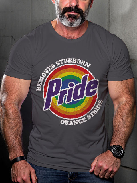 LGBT Gay Pride Gay Pride Removes Stubborn Orange Stains Print Casual T-shirt