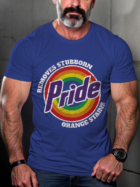 LGBT Gay Pride Gay Pride Removes Stubborn Orange Stains Print Casual T-shirt