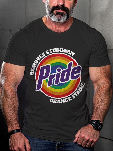 LGBT Gay Pride Gay Pride Removes Stubborn Orange Stains Print Casual T-shirt
