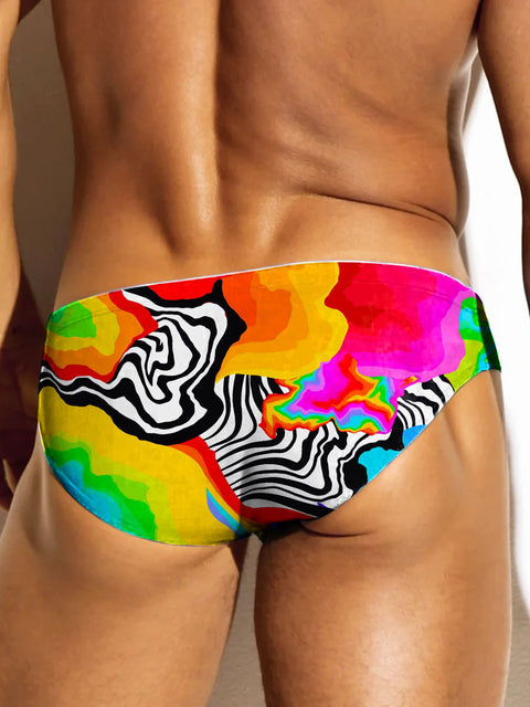 Men's Rainbow Gradient Funny Art Print Casual Underwear