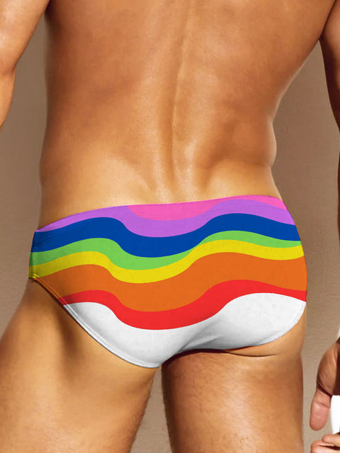 Men's Rainbow Gradient Funny Art Print Casual Underwear