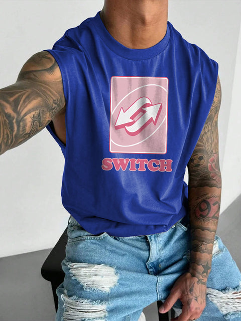 Men's Switch Gay Pride Gay Pride Rainbow Print Casual Wide Shoulder Vest