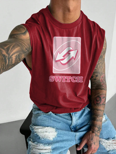 Men's Switch Gay Pride Gay Pride Rainbow Print Casual Wide Shoulder Vest