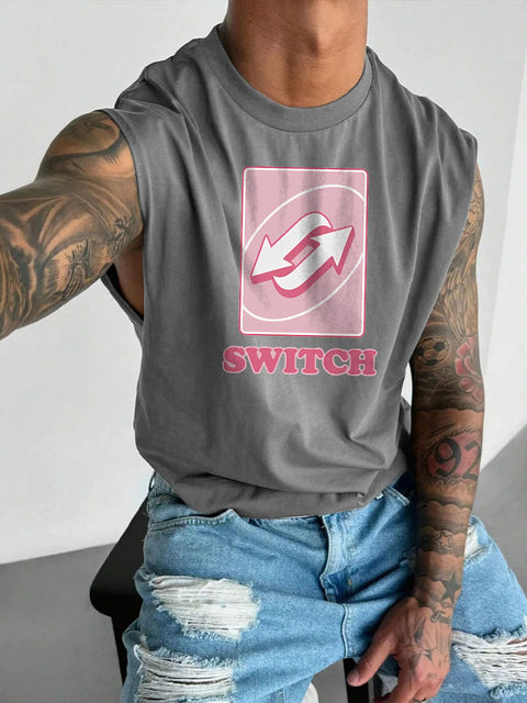 Men's Switch Gay Pride Gay Pride Rainbow Print Casual Wide Shoulder Vest