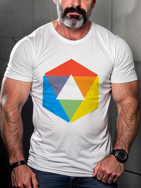 LGBT Gay Pride Rainbow Color Wheel Rainbow Graphic Print Casual T-shirt