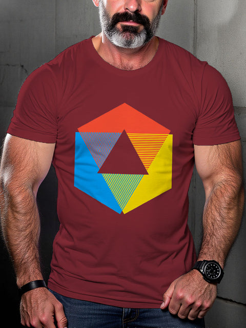 LGBT Gay Pride Rainbow Color Wheel Rainbow Graphic Print Casual T-shirt