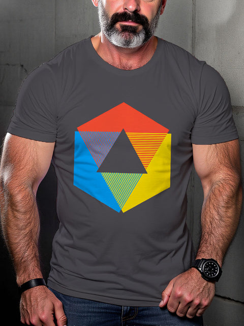 LGBT Gay Pride Rainbow Color Wheel Rainbow Graphic Print Casual T-shirt