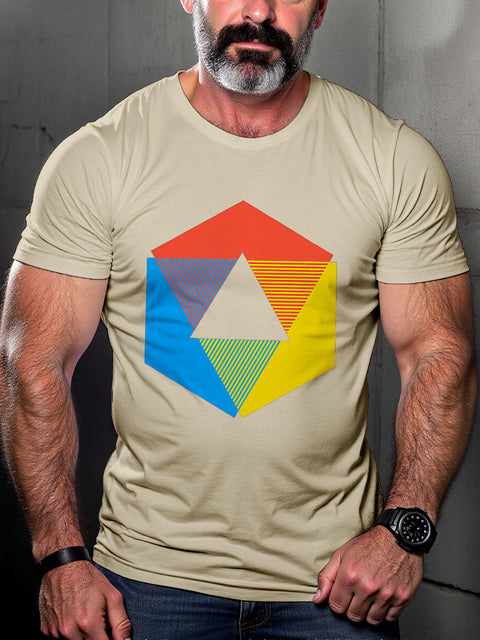 LGBT Gay Pride Rainbow Color Wheel Rainbow Graphic Print Casual T-shirt