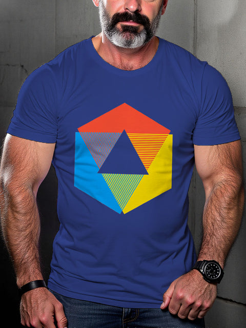 LGBT Gay Pride Rainbow Color Wheel Rainbow Graphic Print Casual T-shirt